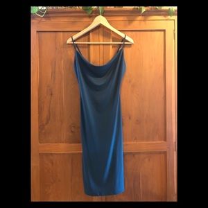 ✨$5: F21 • Teal Swoop Neck Dress (S)